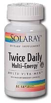 Solaray - Twice Daily Multi Energy Multi-Vitamin 60 Capsule