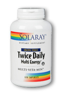Solaray - Twice Daily Multi Energy Multi-Vitamin, Iron-Free 120 Capsule
