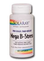 Solaray - Mega Vitamin B-Stress, Two-Stage Timed-Release 60 Veg Cap