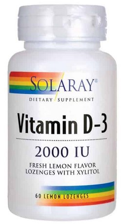 Solaray - Vitamin D-3 2000 iu 60 Lozenge(#79645)