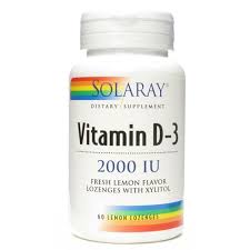 Solaray Vitamin D-3  Lozenge Lemon 2000iu 60 Loz