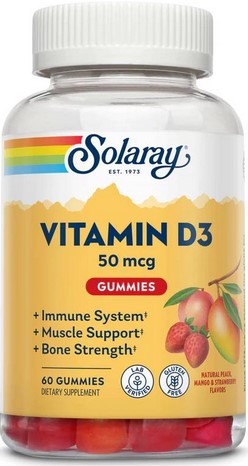 Solaray - Vitamin D3 50mcg 60 Gummies
