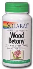 Solaray - Wood Betony Aerial 300 mg 100 Veg Cap-UNAVAILABLE