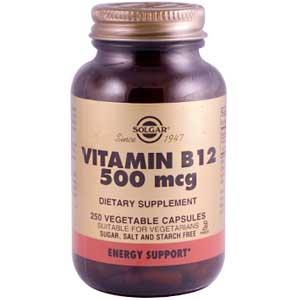 Solgar B12 (Vitamin) 500 mcg 250 Vegetable Capsules