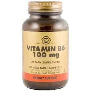 Solgar B6 (Vitamin) 100 mg 250 Vegetable Capsules