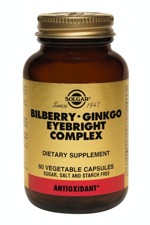Solgar Bilberry Ginkgo Eyebright Complex 60 Vegetable Capsules