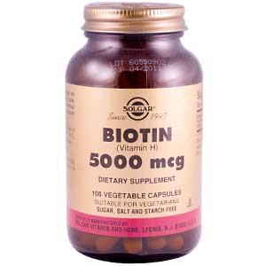 Solgar Biotin 5000 mcg 100 Vegetable Capsules