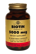 Solgar Biotin 5000 mcg 50 Vegetable Capsules