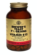 Solgar Brewer's Yeast 7 1/2 Grains 250 Tablets with Vitamin B12