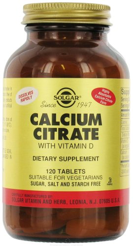 Solgar Calcium Citrate with Vitamin D3 120 Tablets