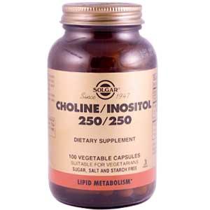 Solgar Choline/Inositol 250/250 mg 100 egetable Capsules