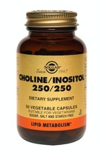 Solgar Choline/Inositol 250/250 mg 50 Vegetable Capsules-UNAVAILABLE