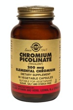 Solgar Chromium Picolinate 200 mcg 90 Vegetable Capsules