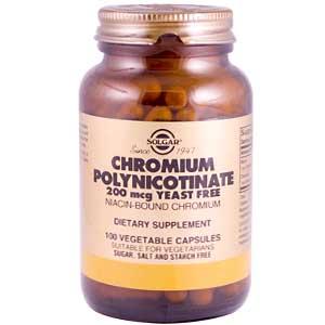 Solgar Chromium Polynicotinate 200 mcg 100 Vegetable Capsules