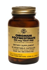 Solgar Chromium Polynicotinate 200 mcg 50 Vegetable Capsules