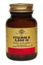 Solgar Dry Vitamin A 5,000 IU 100 Tablets