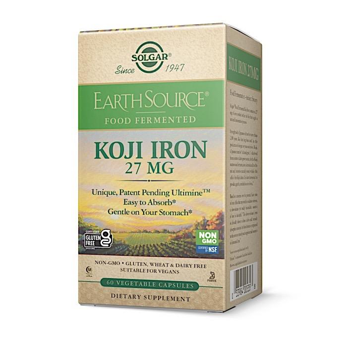 Solgar - Earth Source Food Fermented Koji 27 mg Iron 60 Vegetable Capsules     TEMPORARILY UNAVAILABLE