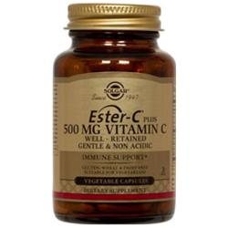 Solgar Ester-C Plus 500 mg Vitamin C 100 Vegetable Capsules (Ester-C Ascorbate Complex)
