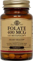 Solgar Folate 400 mcg (as Metafolin) 50 Tablets