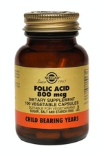 Solgar Folic Acid 800 mcg 100 Vegetable Capsules