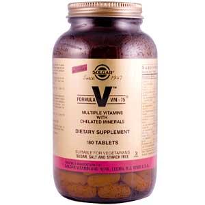 Solgar Formula VM-75 180 Tablets (High Potency Multiple Vitamins and Minerals)       TEMPORARILY UNAVAILABLE