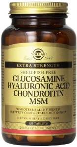 Solgar Glucosamine Hyaluronic Acid Chondroitin MSM (Shellfish-Free) 120 Tablets
