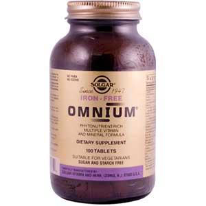 Solgar Iron-Free Omnium 100 Tablets TEMPORARELY UNAVAILABLE