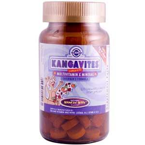 Solgar Kangavites Multivitamin & Mineral 120 Chewable Tablets - Bouncin' Berry Flavor