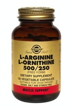Solgar L-Arginine/L-Ornithine 500/250 mg 50 Vegetable Capsules