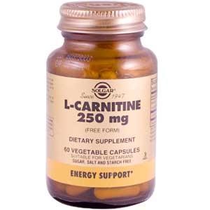 Solgar L-Carnitine 250 mg 60 Vegetable Capsules