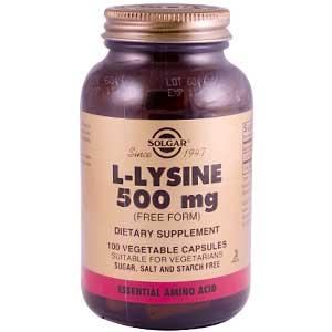 Solgar L-Lysine 500 mg 100 Vegetable Capsules