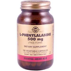 Solgar L-Phenylalanine 500 mg 100 Vegetable Capsules