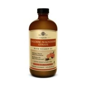 Solgar Liquid Calcium Magnesium Citrate with Vitamin D3 - Natural Orange-Vanilla Flavor 16 oz