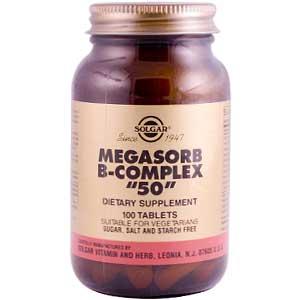Solgar Megasorb B-Complex "50" 100 Tablets