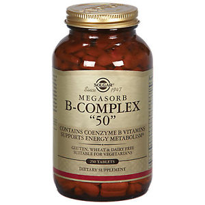 Solgar Megasorb B-Complex "50" 250 Tablets     TEMPORARILY UNAVAILABLE