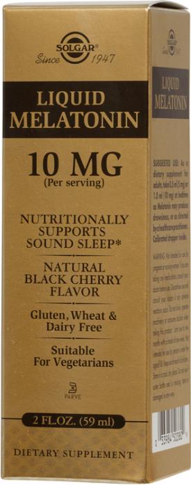 Solgar Melatonin 10 mg - Natural Black Cherry Flavor 2oz liquid