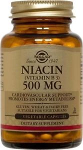 Solgar Niacin (Vitamin B3) 500 mg 100 Vegetable Capsules
