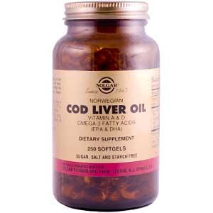 Solgar Norwegian Cod Liver Oil 250 Softgel (Vitamin A & D Supplement)