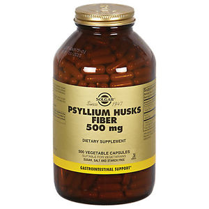 Solgar Psyllium Husks Fiber 500 mg 500 Vegetable Capsules