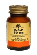 Solgar Pyridoxal-5-Phosphate 50 Tablets (P-5-P) (Specially Coated 50 mg Tablets)  TEMPORARELY UNAVAILABLE