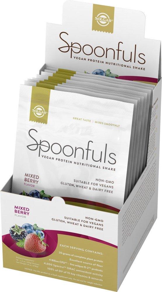 Solgar - Spoonfuls Vegan Protein 10 pack Single Serve Powder- Mixed Berry
