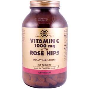 Solgar Vitamin C 1000 mg with Rose Hips 250 Tablets