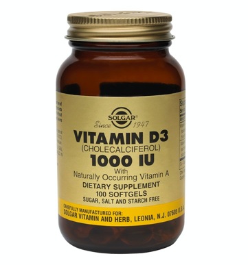 Solgar Vitamin D3 (Cholecalciferol) 1000 IU 100 Softgels
