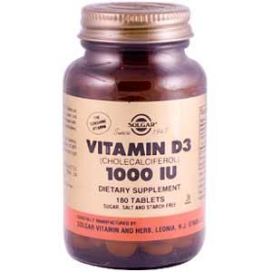 Solgar Vitamin D3 (Cholecalciferol) 1000 IU 180 Tablets