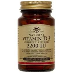 Solgar Vitamin D3 (Cholecalciferol) 2200 IU 100 Vegetable Capsules