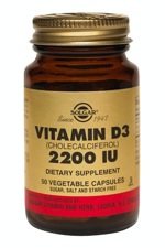 Solgar Vitamin D3 (Cholecalciferol) 2200 IU 50 Vegetable Capsules