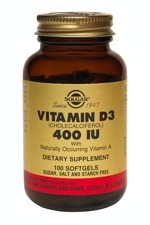 Solgar Vitamin D3 (Cholecalciferol) 400 IU 100 Softgels