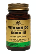 Solgar Vitamin D3 (Cholecalciferol) 5000 IU 60 Vegetable Capsules