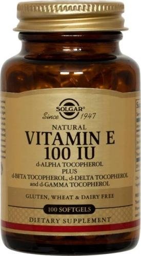 Solgar Vitamin E 100 IU Mixed 100 Softgels (100 IU d-Alpha Tocopherols & Mixed Tocopherols)