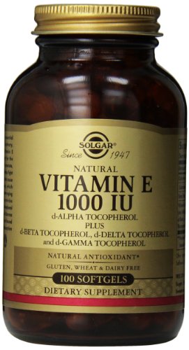 Solgar Vitamin E 1000 IU Mixed 100 Softgels (1000 IU d-Alpha Tocopherols & Mixed Tocopherols)